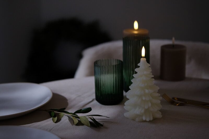 Uyuni Lighting LED Christmas tree candle, 10 x 15 cm, nordic white, decoration image
