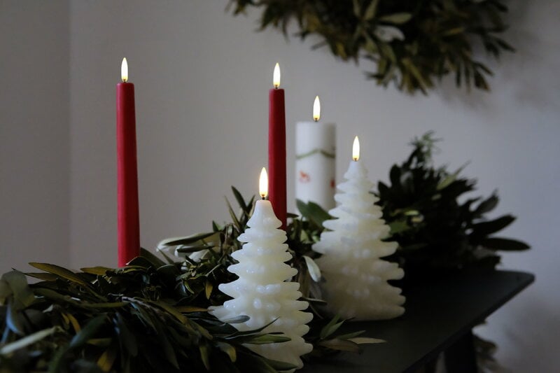 Uyuni Lighting LED Christmas tree candle, 10 x 15 cm, nordic white, decoration image