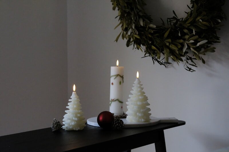Uyuni Lighting LED Christmas tree candle, 10 x 15 cm, nordic white, decoration image