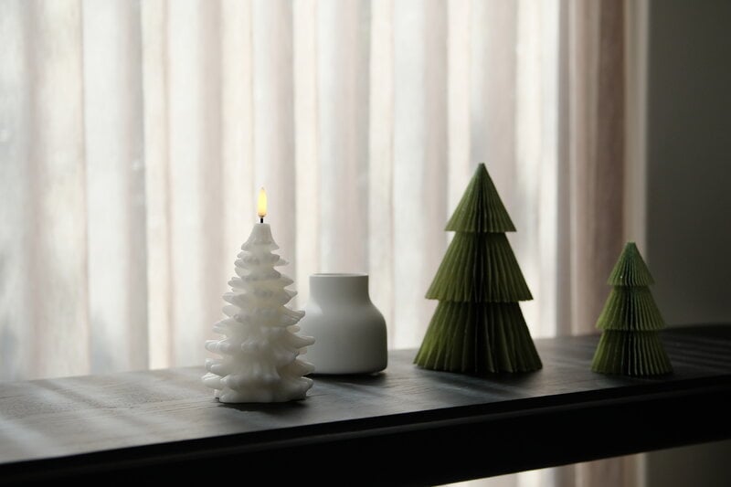 Uyuni Lighting LED Christmas tree candle, 10 x 15 cm, nordic white, decoration image