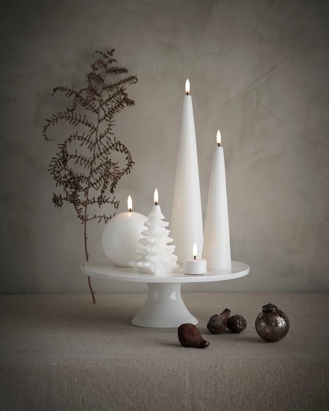 Uyuni Lighting LED round candle, 10 x 10 cm, nordic white, decoration image