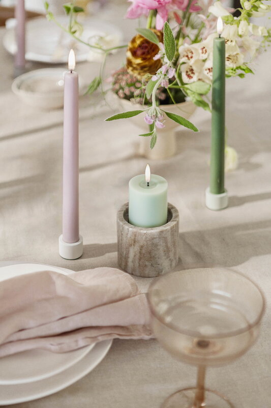 Uyuni Lighting Light candleholder for standard LED taper candles, 2 pcs, matte white, decoration image