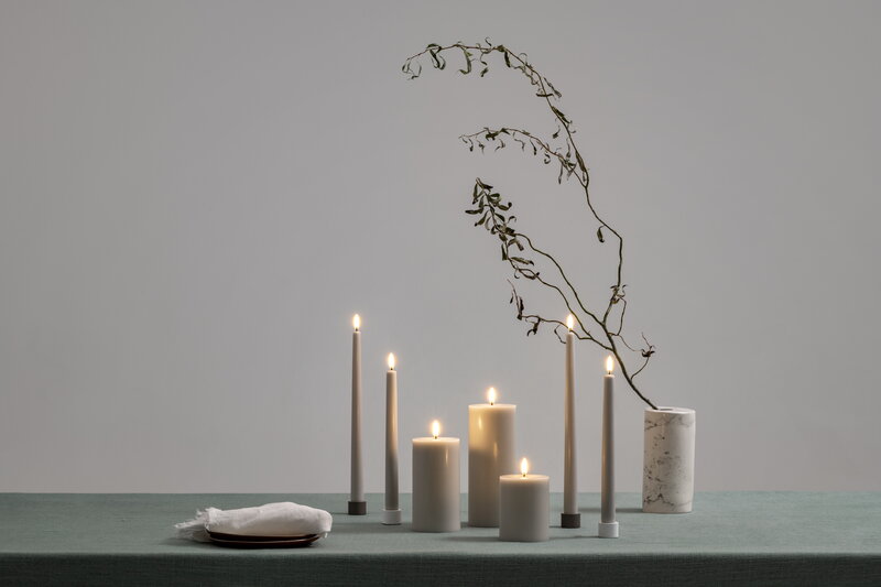 Uyuni Lighting Light candleholder for standard LED taper candles, 2 pcs, matte white, decoration image