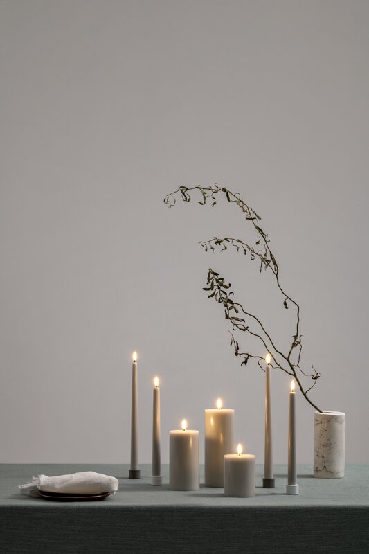 Uyuni Lighting Light candleholder for standard LED taper candles, 2 pcs, matte white, decoration image