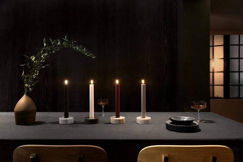 Uyuni Lighting Marble candleholder, round, 3,5 x 10 cm, desert beige, decoration image