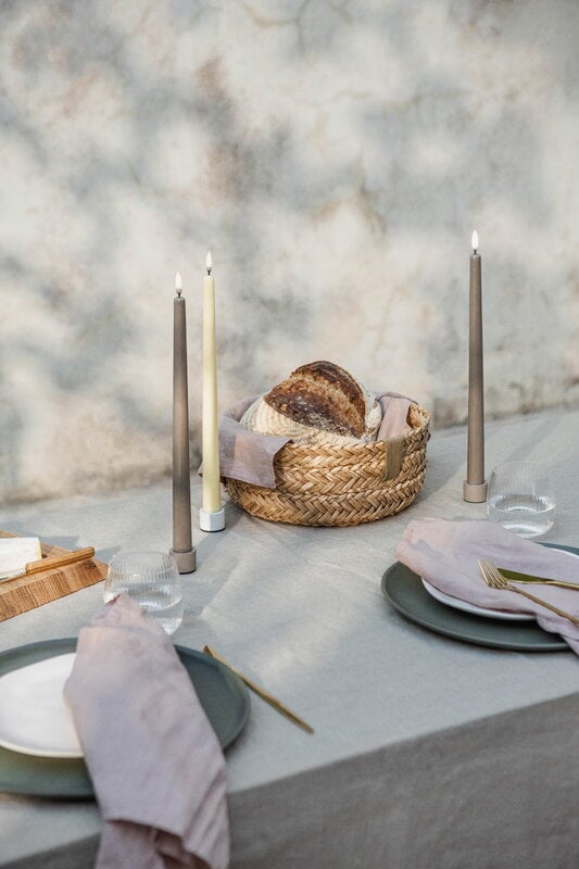Uyuni Lighting Bougeoir Light pour bougies LED coniques standard, 2 pcs, grès, image décorative