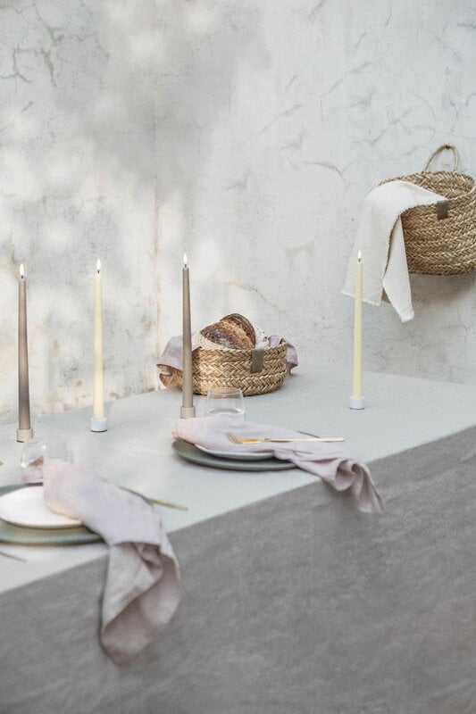 Uyuni Lighting Bougeoir Light pour bougies LED coniques standard, 2 pcs, grès, image décorative