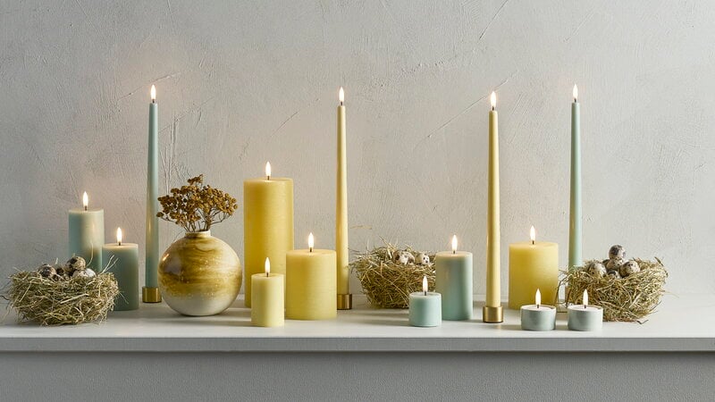 Uyuni Lighting Light candleholder for standard LED taper candles, 2 pcs, matte brass, decoration image