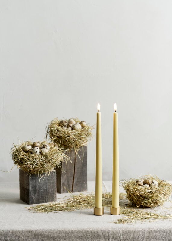 Uyuni Lighting Light candleholder for standard LED taper candles, 2 pcs, matte brass, decoration image
