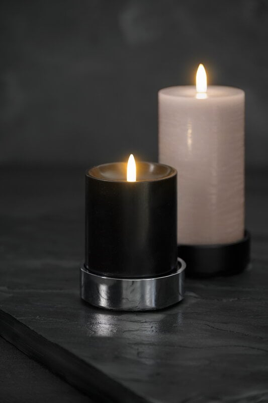 Uyuni Lighting Light candleholder for LED pillar candles, matte black, decoration image