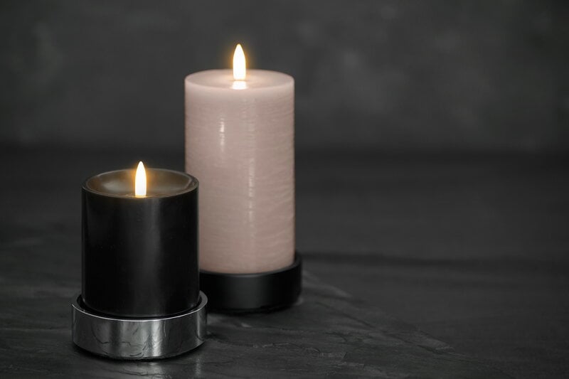 Uyuni Lighting Light candleholder for LED pillar candles, matte black, decoration image