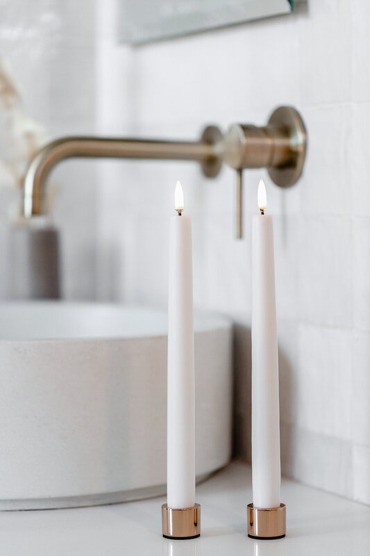 Uyuni Lighting Light candleholder for standard LED taper candles, 2 pcs, rose gold, decoration image
