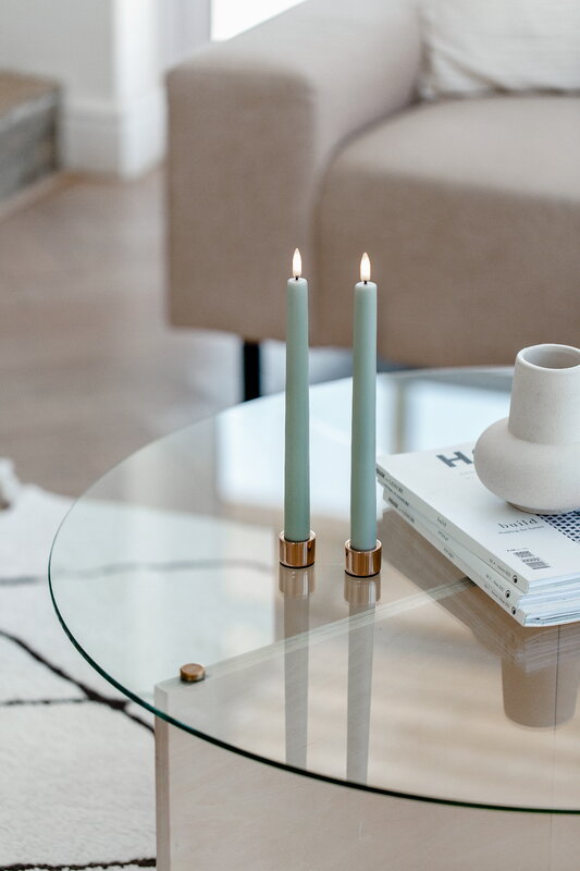 Uyuni Lighting Light candleholder for standard LED taper candles, 2 pcs, rose gold, decoration image
