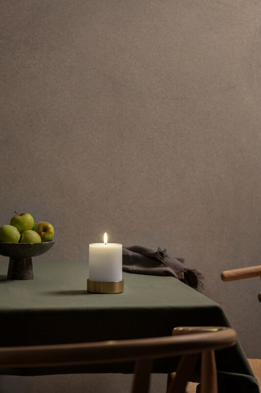 Uyuni Lighting Light candleholder for LED pillar candles, matte brass, decoration image