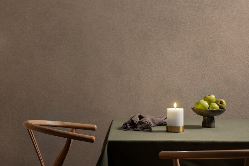 Uyuni Lighting Light candleholder for LED pillar candles, matte brass, decoration image