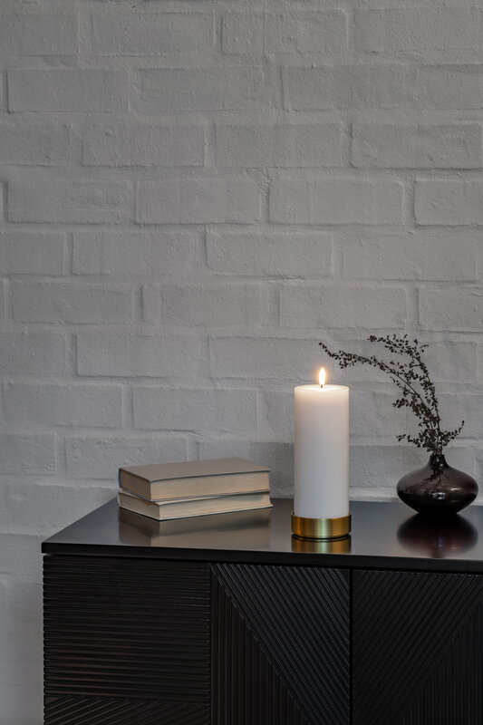 Uyuni Lighting Light candleholder for LED pillar candles, matte brass, decoration image
