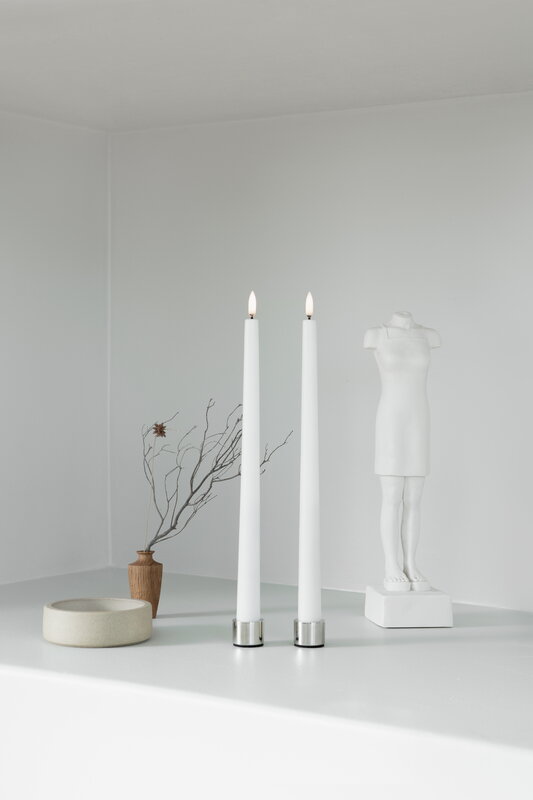 Uyuni Lighting Light candleholder for standard LED taper candles, 2 pcs, chrome, decoration image
