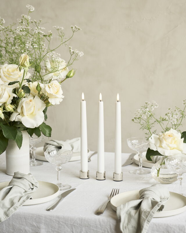 Uyuni Lighting Light candleholder for standard LED taper candles, 2 pcs, chrome, decoration image