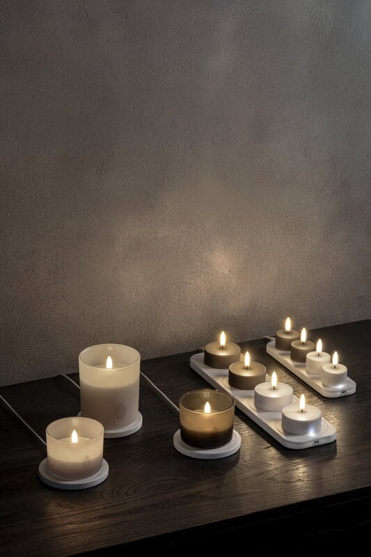 Uyuni Lighting LED rechargeable base, small, USB-C, 21 x 6 cm, white, decoration image