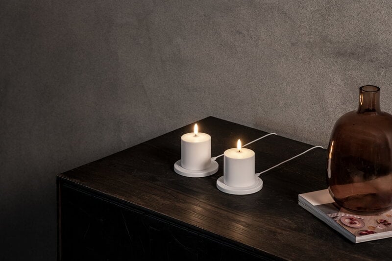 Uyuni Lighting LED rechargeable base, round, USB-C, 10 x 10 cm, white, decoration image