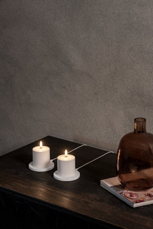 Uyuni Lighting LED rechargeable base, round, USB-C, 10 x 10 cm, white, decoration image
