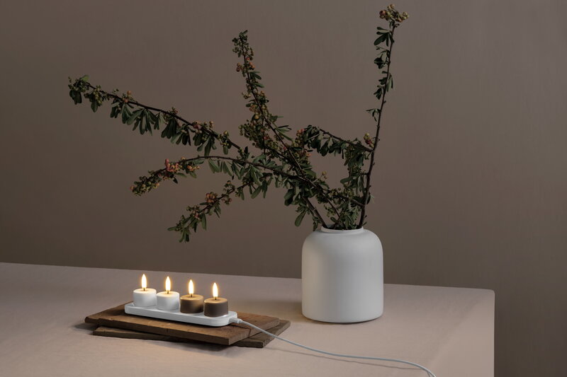 Uyuni Lighting LED rechargeable base, small, USB-C, 21 x 6 cm, white, decoration image