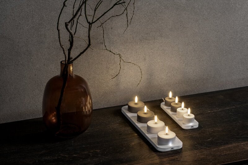 Uyuni Lighting LED rechargeable base, small, USB-C, 21 x 6 cm, white, decoration image