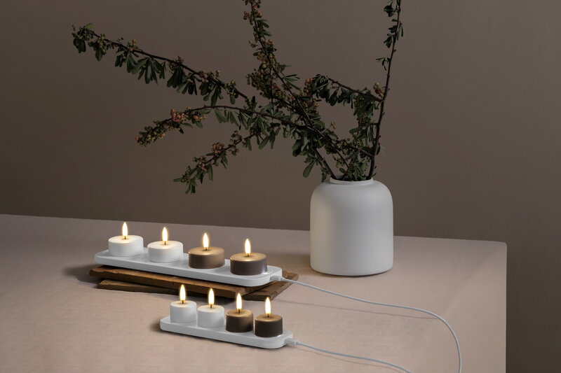 Uyuni Lighting LED rechargeable base, small, USB-C, 21 x 6 cm, white, decoration image