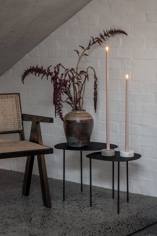 Uyuni Lighting Marble candleholder, round, 3,5 x 10 cm, white, decoration image
