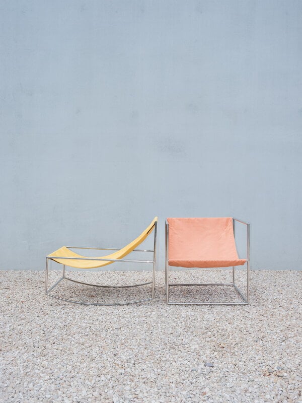 valerie_objects Mecedora, acero inoxidable - amarillo, imagen de decoración