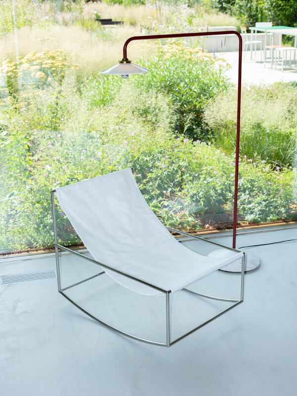 valerie_objects Rocking Chair, ruostumaton teräs - valkoinen, sisustuskuva
