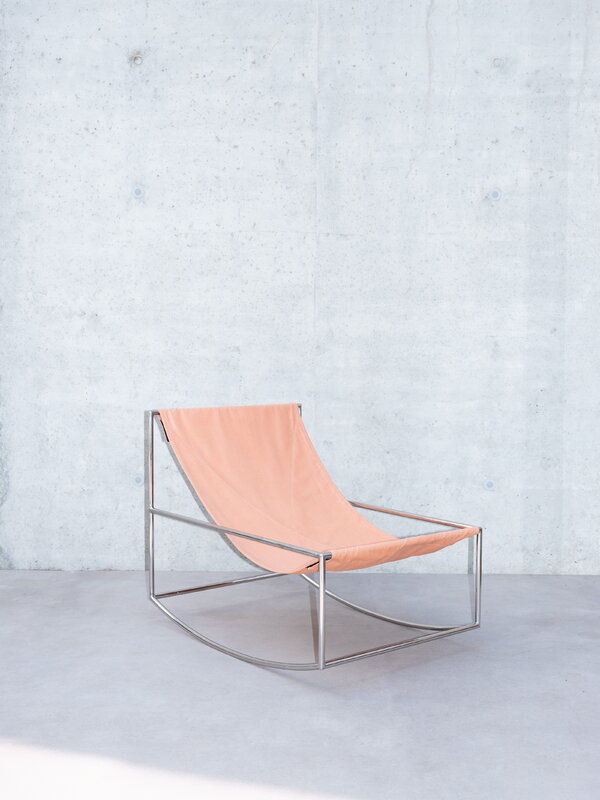 valerie_objects Rocking Chair, stainless steel - pink, decoration image