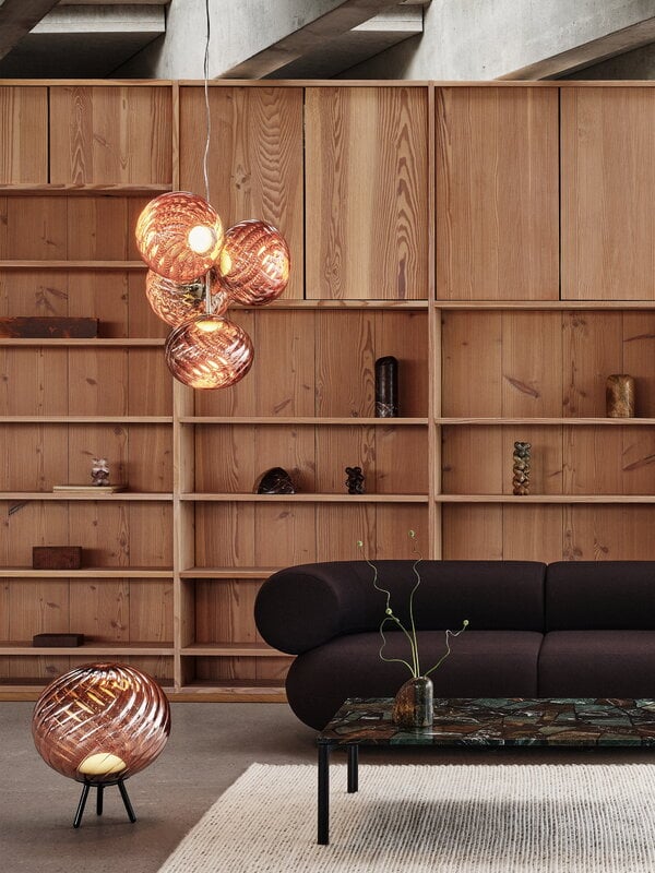 Tom Dixon Whirl ladattava valaisin, iso, kupari - musta, näkymä 2