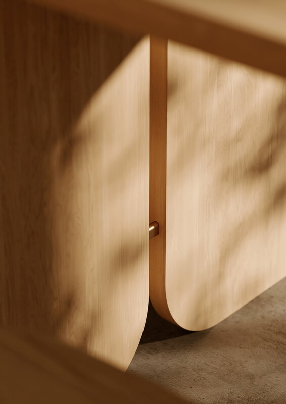Woud Kimono dining table, 90 x 240 cm, white lacquered oak, view 12