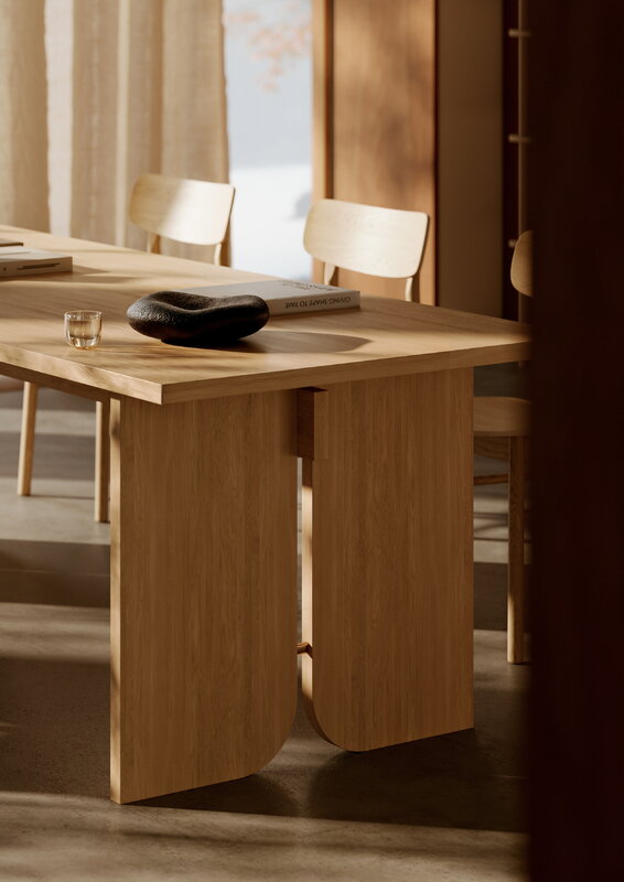 Woud Kimono dining table, 90 x 240 cm, white lacquered oak, view 2