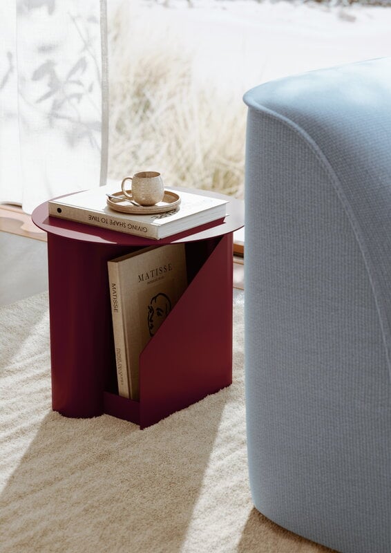 Woud Sentrum table d'appoint, rouge profond, image décorative