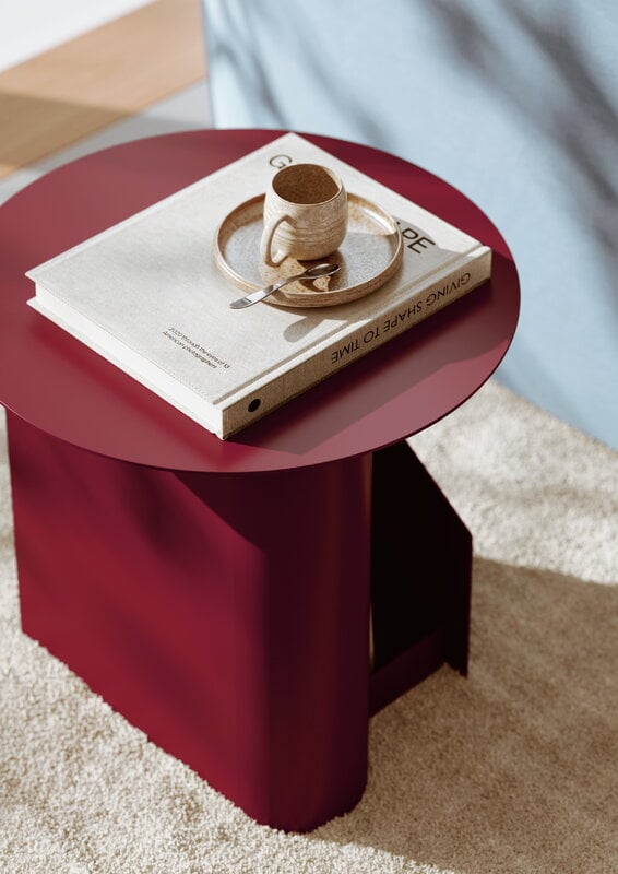Woud Sentrum table d'appoint, rouge profond, image décorative
