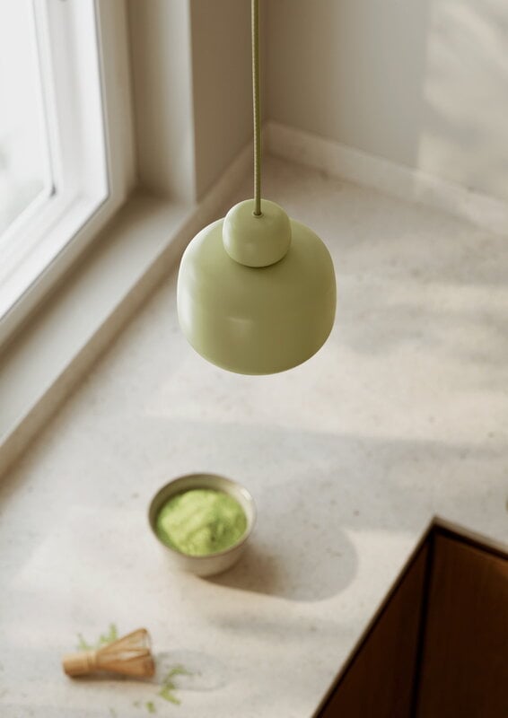 Woud Stone pendant, small, matcha green, decoration image