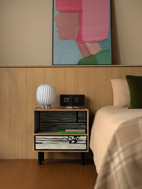 Established & Sons  Lampada da tavolo Filigrana T2, cilindro 220 mm, canne blu, vista 5
