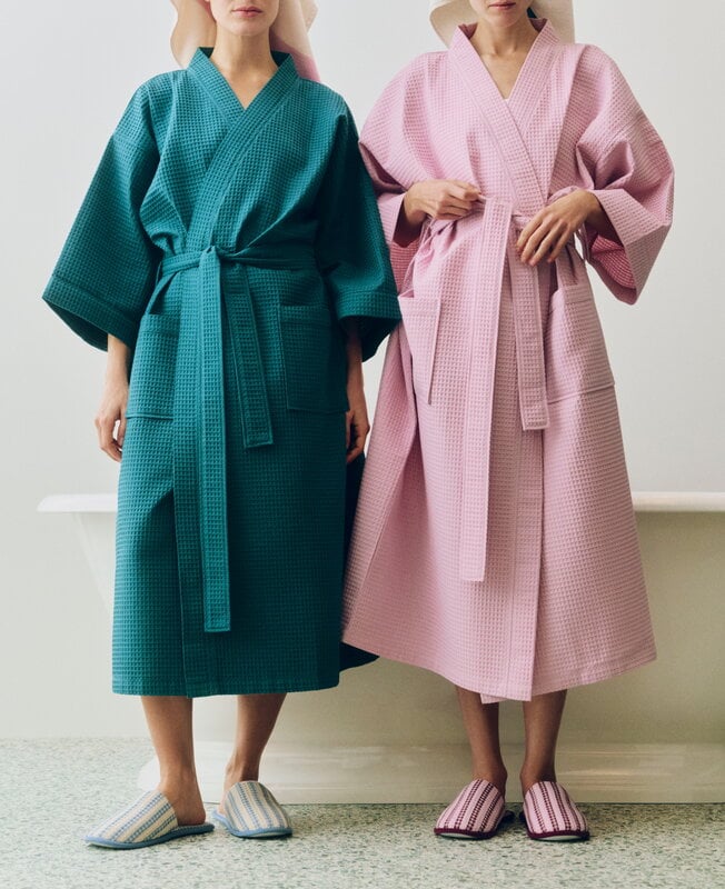 HAY Waffle bathrobe, one size, cool pink, view 5
