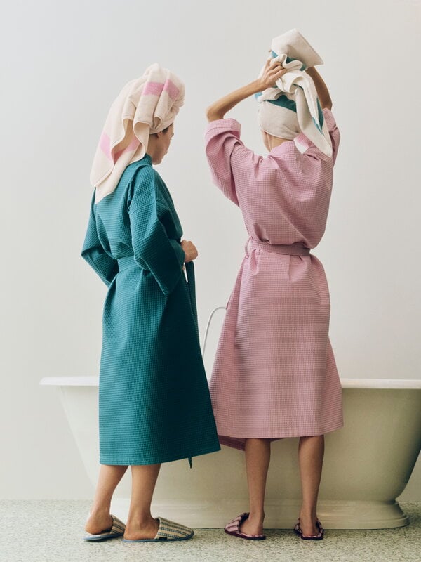 HAY Waffle bathrobe, one size, cool pink, view 4