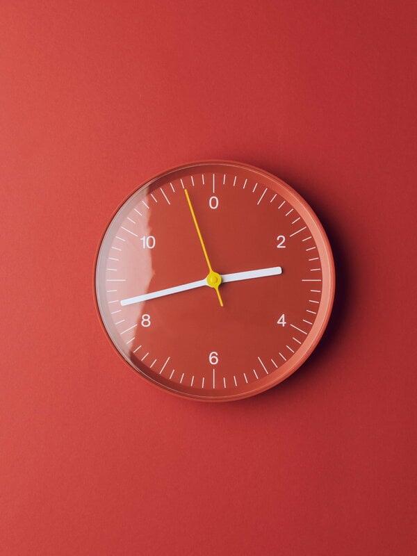 HAY Wall Clock Recycled, red, decoration image