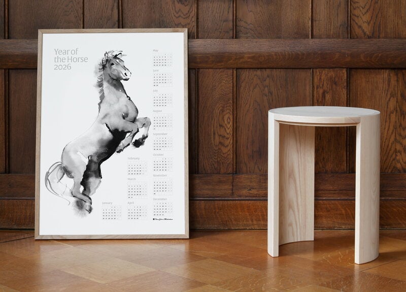 Teemu Järvi Illustrations Affiche Année du Cheval 2026, 50 x 70 cm, image décorative