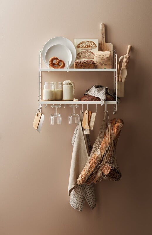 String Furniture String place rack, 30 cm, 2 pcs, beige, decoration image