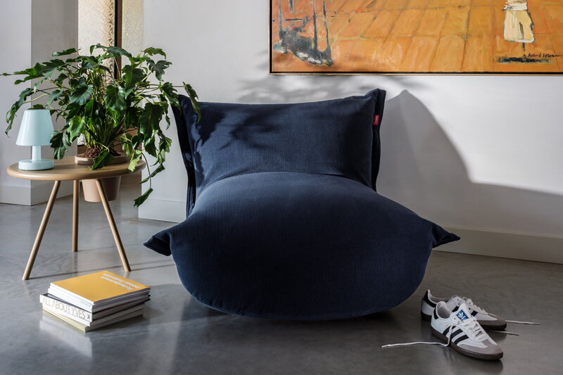 Fatboy The BonBaron Slim fauteuil lounge, corde recyclée bleu profond, image décorative