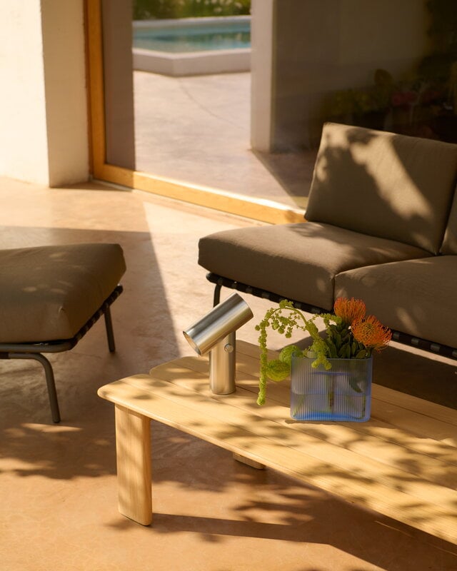 Muuto Settle Outdoor sofa, w/o armrests, 3-seater, Ribbed Weave 5 - taupe, decoration image