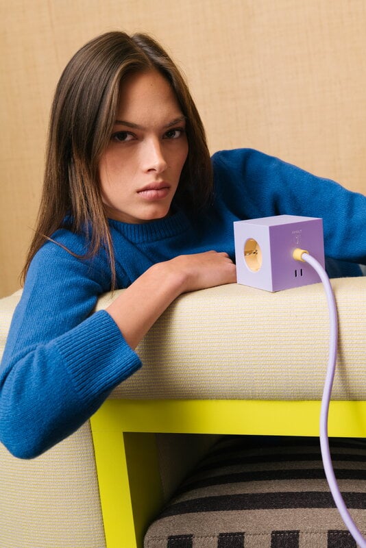 Avolt Square 1 USB-C extension cord, 1,8 m, lavender glow, Avolt x Bauhaus-Archiv, decoration image