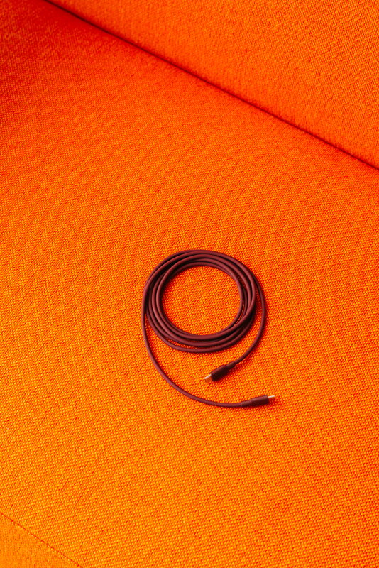 Avolt Cable 1 USB-C charging cable, 2 m, mulberry red, Avolt x Bauhaus-Archiv, decoration image