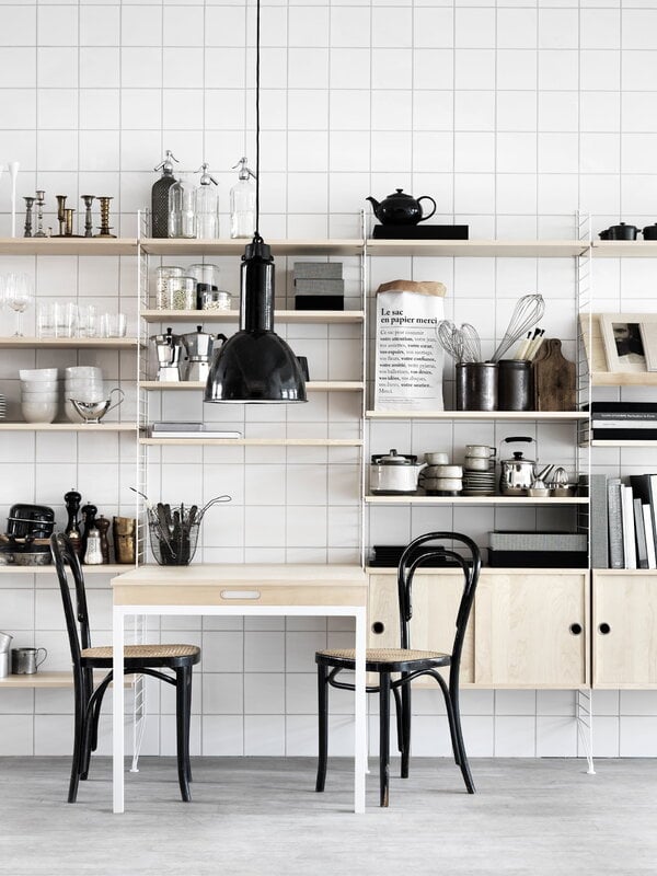 String Furniture String shelf 78 x 20 cm, 3-pack, ash, decoration image