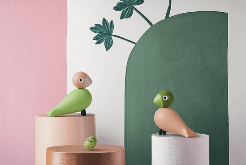 Rosendahl Lovebirds, 2er-Set, hellgrün - rosa, dekorationsbild